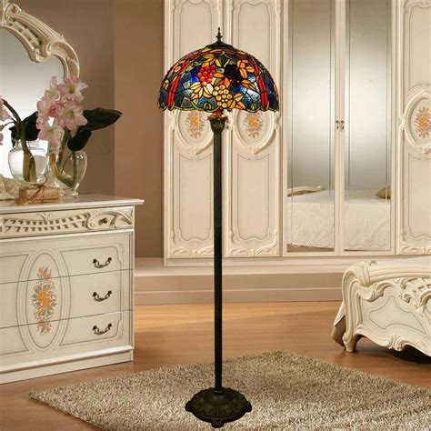 Eusolis Vintage Floor Lamp Stained Glass European Style Creative