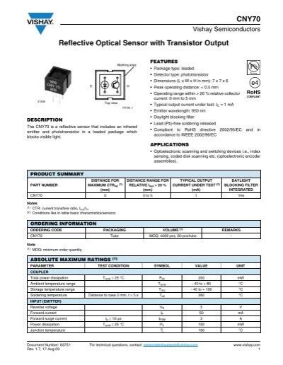 Reflective Optical Sensor With Transistor Output Cny Micropik