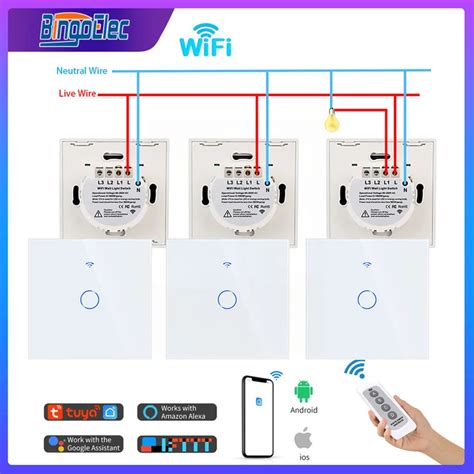 Bingoelec Interrupteur Mural Intelligent Pour Escaliers Wifi Verre