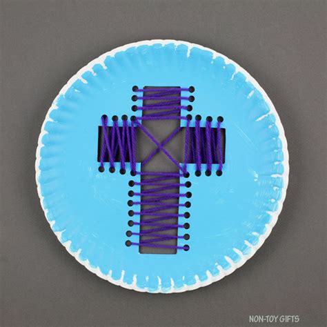 Paper Plate Yarn Cross Craft For Kids Easter Craft