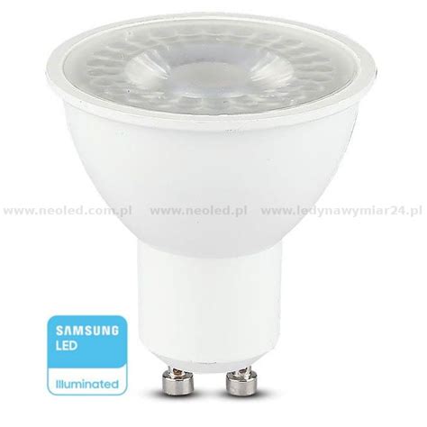 Żarówka LED GU10 8W 6400K SAMSUNG CHIP 720lm kąt 38 VTAC GU10 8W WC