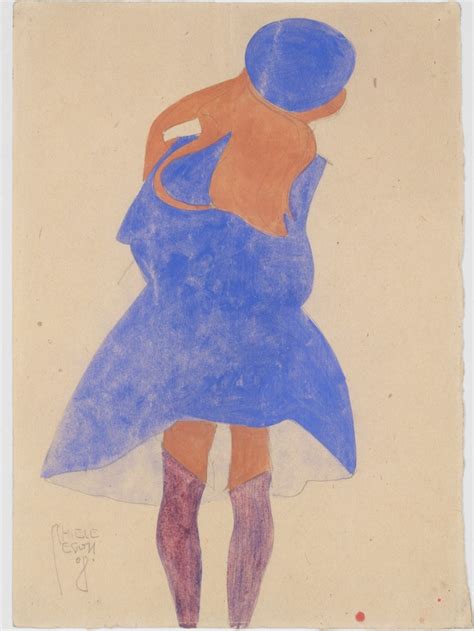 Standing Girl Back View Egon Schiele Artwork On Useum