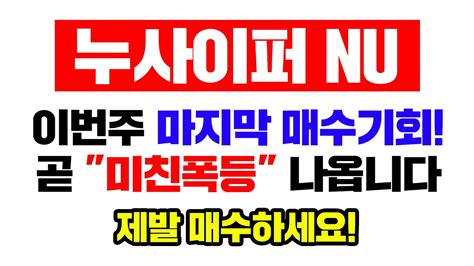 누사이퍼 NU 성지순례 이번주가 진짜 마지막 매수기회 입니다 곧 전고점 돌파나옵니다 ㅣ성지순례 누사이퍼 NU 플로키