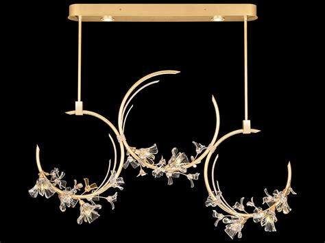 Fine Art Handcrafted Lighting Azu 10 Light Gold Crystal Tiered Island