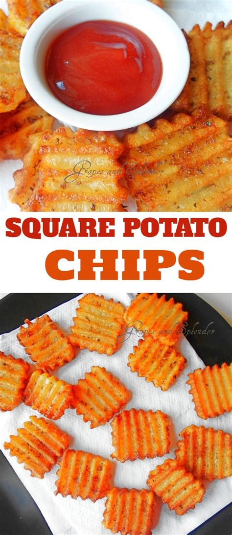 Square Potato Chips Vegan Dishes Potato Chips Food