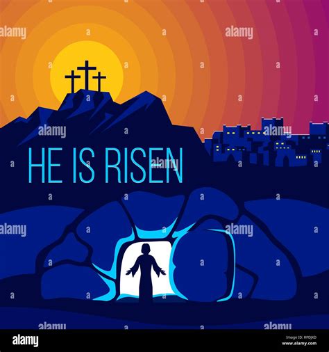 Easter illustration. Jesus Christ is risen Stock Vector Image & Art - Alamy