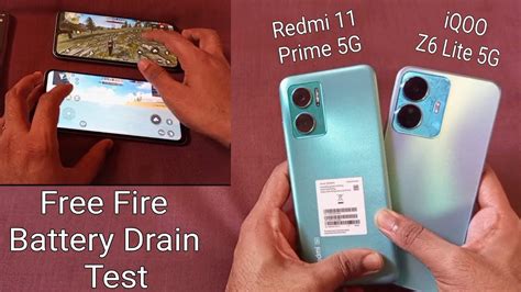 Redmi 11 Prime 5G Vs IQOO Z6 Lite 5G Free Fire Battery Drain Test 100