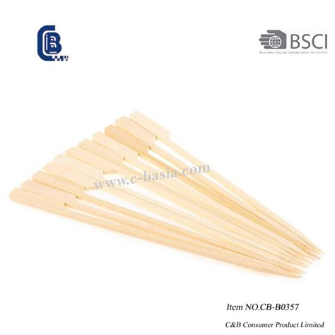 Eco Friendly Natural Flat Bamboo BBQ Skewers 50 Pack Barbecue Skewer