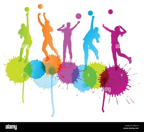 Black silhouette color volleyball ball hi-res stock photography and ...