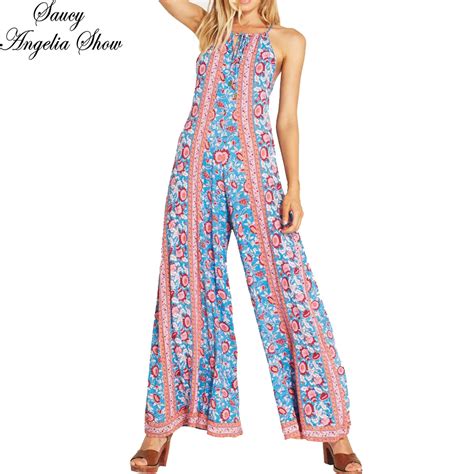 Saucy Angelia Rompers Womens Jumpsuit Sexy Print Strap Bodysuits Loose