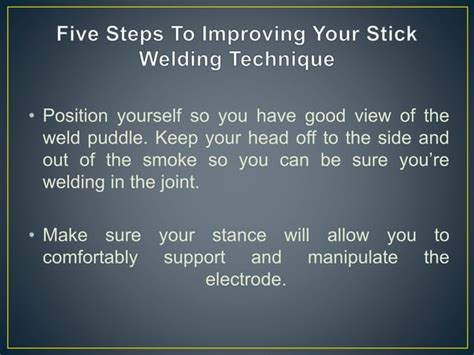 Improving Your Smaw Welding Technique Ppt