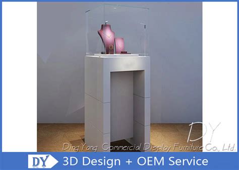 Simple Fashion Pedestal Glass Museum Display Case With Lock Logo