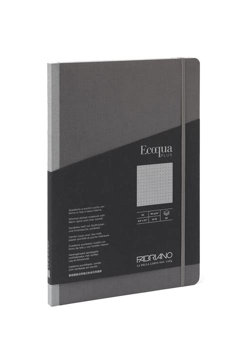 Notes Fabriano Ecoqua Plus Fabric A4 90g 80sh Lines Antracite 19297001