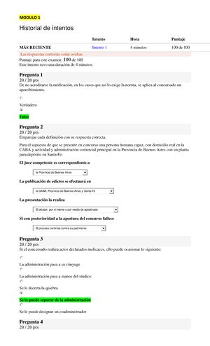 Cuestionario de Autoevaluación Módulo 2 Concursos Y Quiebras My 13207