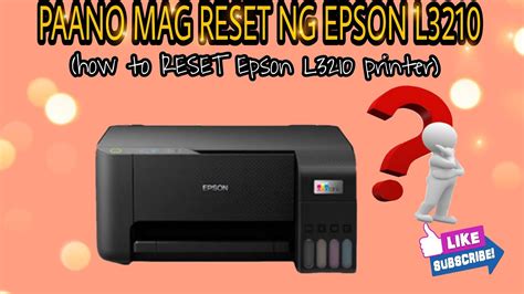 How To Reset Epson L3210 Printer Youtube