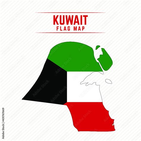 Flag Map of Kuwait. Kuwait Flag Map Stock Vector | Adobe Stock