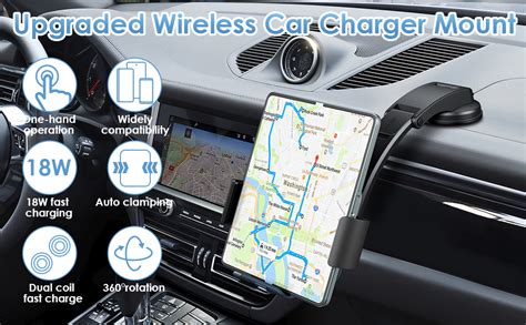 Qoosea 15w Dual Coils Wireless Car Charger Qi Fast Charging Suction