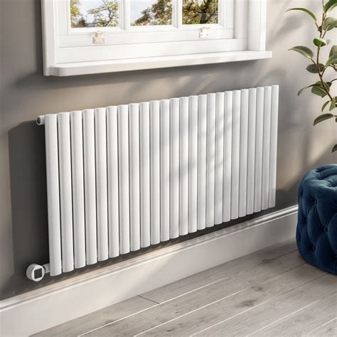 White Electric Horizontal Designer Radiator 2kw With Wifi Thermostat