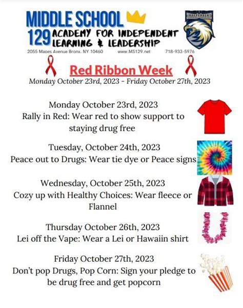 Red Ribbon Week October Dates Maddy Roselia