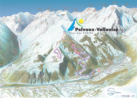 Plan Des Pistes Sentiers De Randonnée Haute Res De Pelvoux La