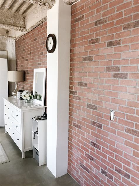 Diy Faux Brick Wall Tutorial For Renters Lovery