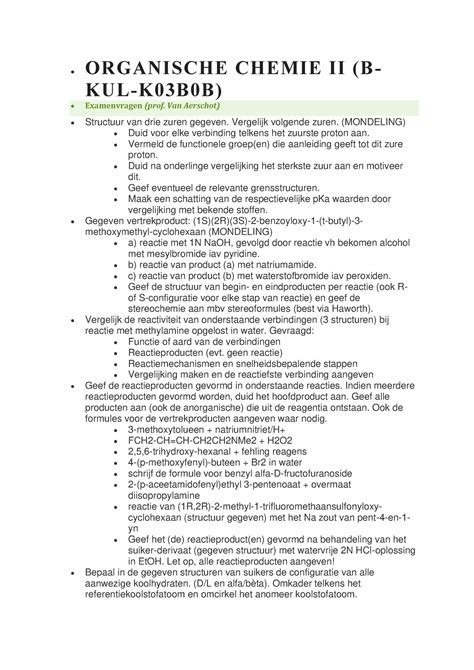 Organische Chemie Ii Organische Chemie Ii B Kul K B B