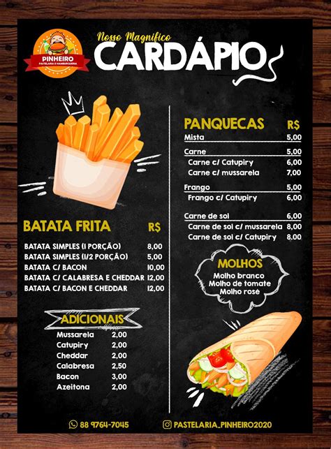 Card Pio De Batata Frita E Panquecas Em Batata Frita Por O De