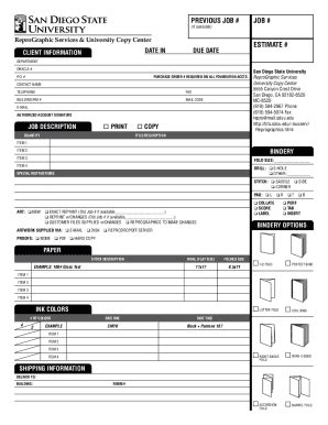 Fillable Online Bfa Sdsu Enter Purchase Order Header Information