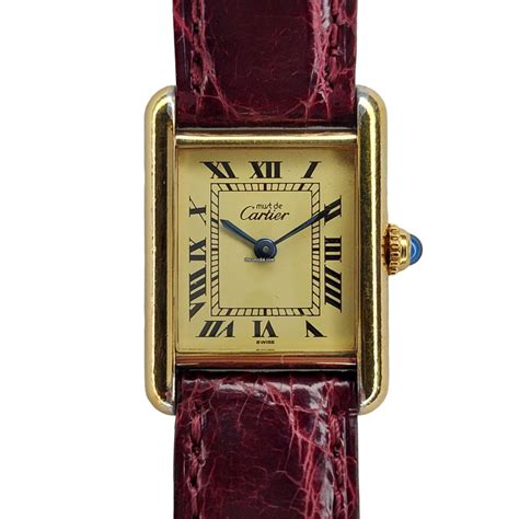 Cartier Must De Tank Vermeil Rare Papers Circa For Au