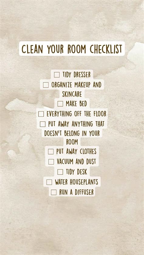 Clean your room checklist – Artofit