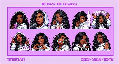 Twitch Emotes Black Girl Brown Skin/wavy - Etsy