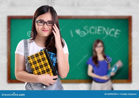 Cute Science Nerd In A Classroom Stock Image Image Of Children Chalk