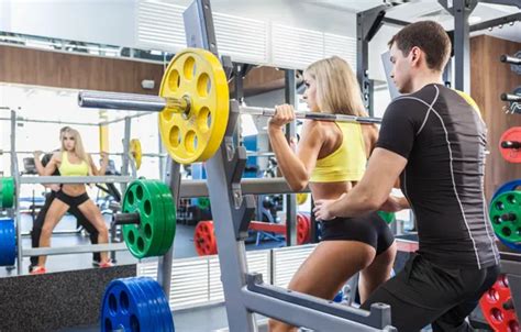 Обои model blonde reflection pose female mirror workout fitness