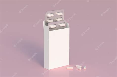 Premium Photo Mockup Template With Two Blisters With White Pills