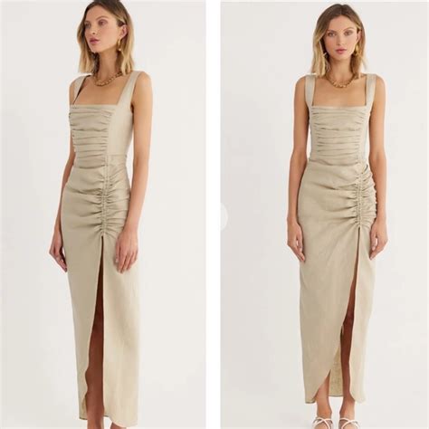 Rumer Dresses 9 Rumer Estelle Sq Neck Maxi Natural Dress Poshmark