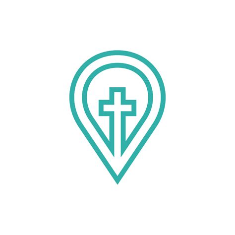 Cross church pin navigation line creative logo 22516333 Vector Art at Vecteezy