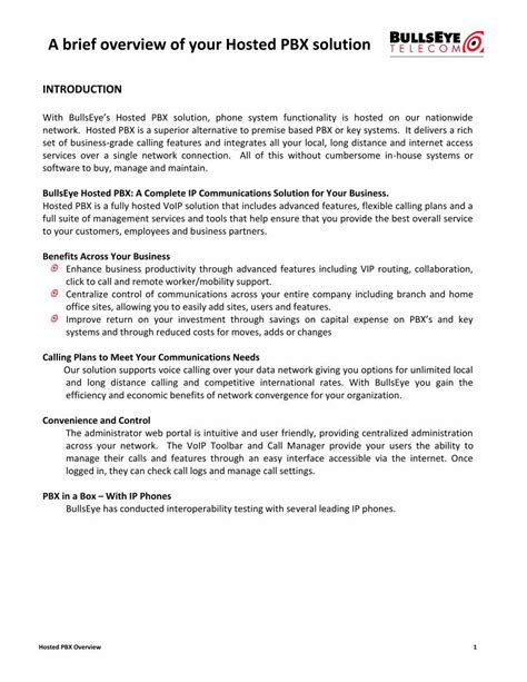 PDF A Brief Overview Of Your Hosted PBX Solutionassets