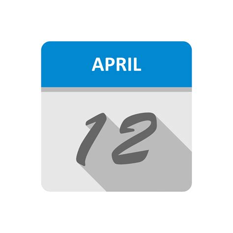 April 12th Date on a Single Day Calendar 487306 Vector Art at Vecteezy