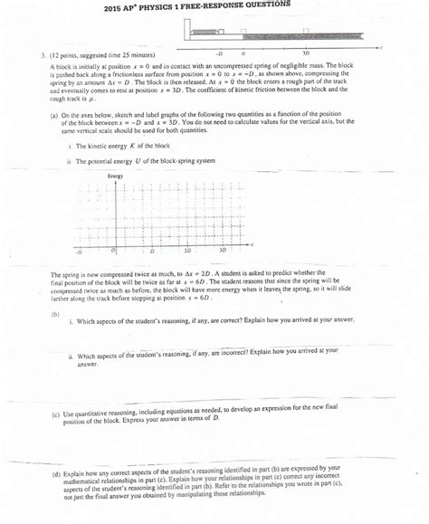 Solved 2015 Ap Physics 1 Free Response Questions Ww 3