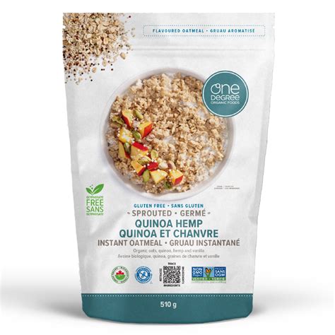 Sprouted Quinoa Hemp Instant Oatmeal One Degree Organics