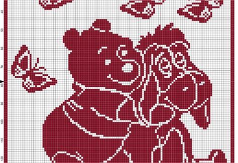 Copertina Filet Uncinetto Winnie The Pooh E Hi Ho Schema Filet