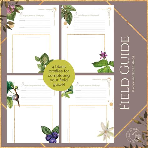 Botanical Field Guide Printable Pdf And Workbook With Etsy