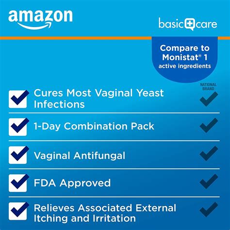 Amazon Basic Care Miconazole 1 1 Day Treatment Combo Pack For Vaginal