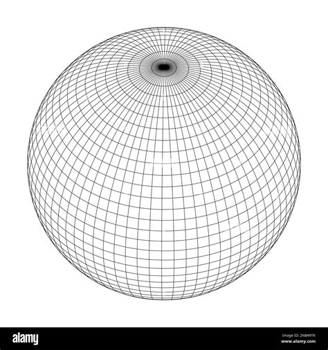 Planet Earth globe grid of meridians and parallels, or latitude and longitude. 3D vector ...