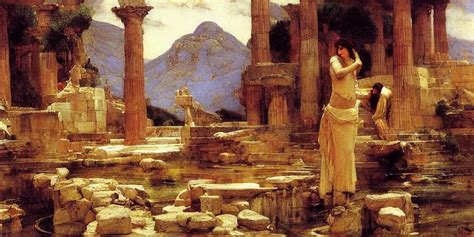 The Oracle At Delphi By John William Waterhouse And Stable Diffusion