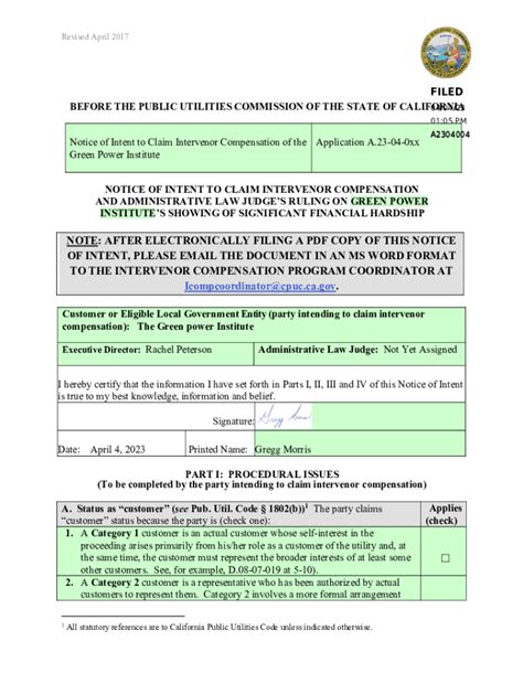 Fillable Online Docs Cpuc Ca BLANK INTERVENOR COMPENSATION CLAIM Fax