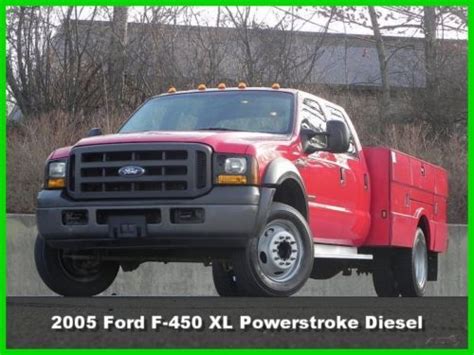 Buy Used 2005 Ford F 450 Xl Crew Cab Utility 9ft Service Body 4x4 60l