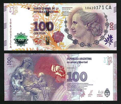 Argentina 100 Pesos Nd 2012 2016 UNC 5 Pcs LOT Comm EVA P 358c