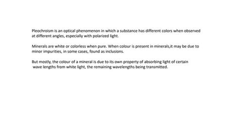 Pleochroism phenomenon which explains the science behind pleochroism | PPT