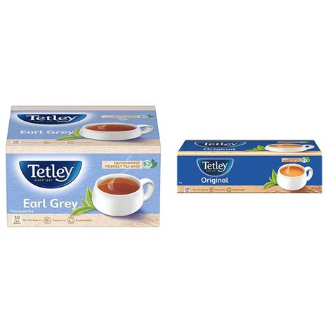 Tetley Flavour Tea Bags Earlgrey 50s 100gm And Tetley Original Rich Taste Of Assam Tea 100